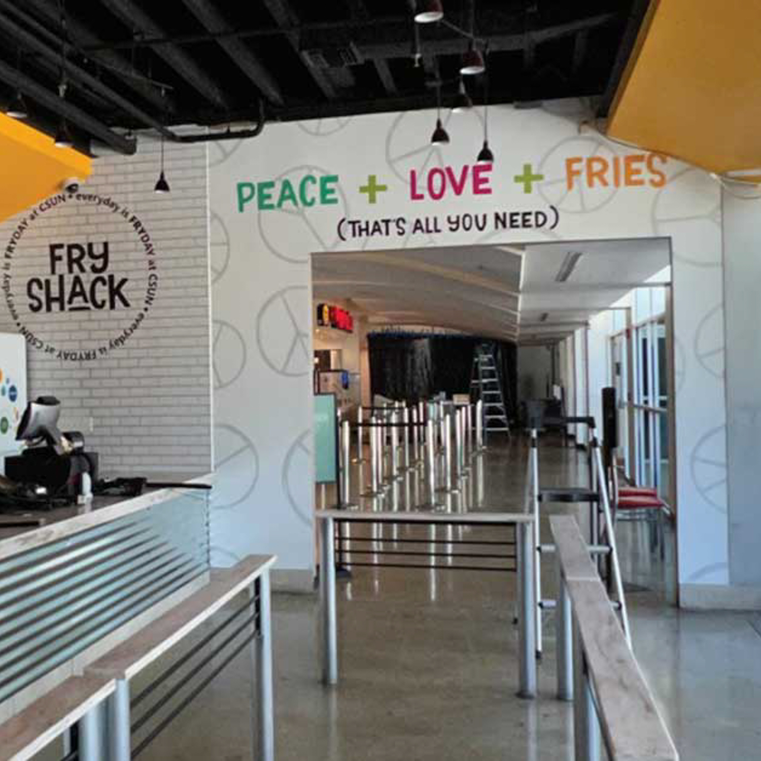 Renovated school dining area.